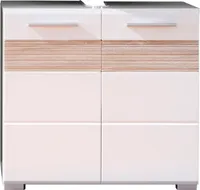trendteam Bad Waschbeckenunterschrank Mezzo Weiß/Weiß Hochglanz 60 x 56 x 34 cm