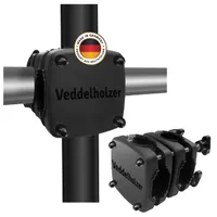 Veddelholzer Sonnenschirmhalter für Balkongeländer-Robuste, Universelle Schirmhalterung Eckig & Rund, Platzsparender Ersatz zum Sonnenschirmständer Balkon für jeden Schirmstock geeignet.