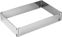 Zenker Patisserie Backrahmen Eckig, Back Rahmen, Backform, Kuchenform, Ausziehbar, Edelstahl, 7709