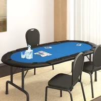 vidaXL Pokerový stůl skládací pro 10 hráčů modrý 208x106x3 cm