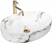 Badezimmer Waschbecken Arbeitsplatte Waschschüssel Oval Marmor 54x42