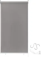 YUENFONG Vonkajšia roleta balkón Vonkajšia roleta odolná proti poveternostným vplyvom 140 x 240 cm Ochrana pred slnkom balkónová roleta Ochrana pred UV žiarením, reflexná tepelná funkcia （sivá）