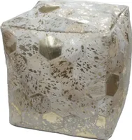 Dazzle Pouf 200 Elfenbein / Gold 45cm x 45cm