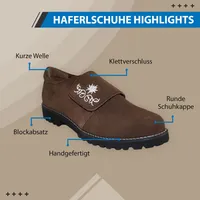 Damen Haferlschuhe Trachtenschuhe für Trachten lederhosen dunkelbraun, Größe:41