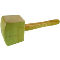 HaWe Schreiner-Klüpfel aus Rotbuche mit Eschenstiel, Holzhammer, Klopfholz, Tischlerhammer, Eckig Größe:105 x 65 mm