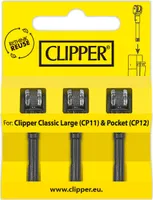 Clipper Feuerzeuge 3er-Set mit Ersatz-Feuersteinen – Weedness Flintsystem Limited | Reibrad, nachfüllbar, multifunktional