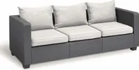 Allibert Salta 3-Sitzer in Anthrazit mit Kissen | Wetterfester Rattanoptik-Gartencouch