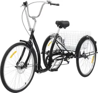Dospělí pro dospělé Cyklistická tříkolka s nákupním košíkem 3 kola 6 rychlostí tříkolka Senioři
