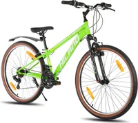 HILAND 26 Zoll Mountainbike für Herren und Damen, 21 Gänge Mountainbike, hochfester Stahlrahmen, V-Bremse, Hardtail MTB für Erwachsene, Grün