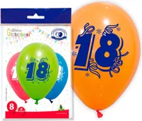 Zestaw balonów balony urodzinowe 18 lat rocznica dekoracja 10 sztuk kolorowe