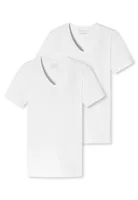 Schiesser 2er-Pack - 95/5 - Organic Cotton Unterhemd / Shirt Kurzarm Tiefer V-Aussschnitt, Elastische Single-Jersey Qualität, Perfekter Sitz