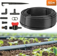 Tropfrohr 16 mm mit Druckkompensation Gartenschlauch 50m Tropfbewässerung