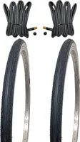 2x 26x1 3/8 Zoll Fahrradreifen Weisswand 37-590 Kujo inkl. Schläuche AV