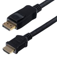 Helos Anschlusskabel, DisplayPort Stecker/HDMI Stecker, BASIC,10,0m, schwarz