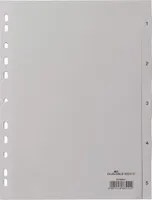 DURABLE Register A4 5-tlg. 1-5 geprägt PP, 650510 grau