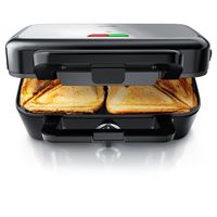 Arendo Sandwichmaker 1200 W mit Antihaftbeschichtung - mit abnehmbaren Platten - spülmaschinentauglich - Temperaturkontrolle – Sandwich Maker - Sandwichtoaster für große Toasts