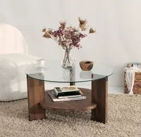 Skye Decor, Mahal, Couchtische, Nussbaum, Glas, 75 x 40 x 75 cm