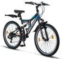 Chillaxx Bike Falcon Premium Mountainbike in 24 und 26 Zoll - Fahrrad für Jungen, Mädchen, Damen und Herren - Scheibenbremse- 21 Gang-Schaltung - Vollfederung