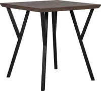 BELIANI Stół obiadowy ciemny drewniany blat metalowe czarne nóżki kwadratowy 70 x 70 cm nowoczesny wygląd
