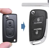 Klapp Schlüssel UMBAU Gehäuse Fernbedienung 2 Tasten HU83 Rohling kompatibel mit Citroen/Peugeot/FIAT