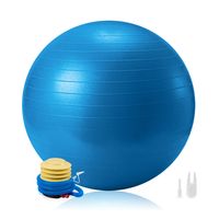 Gymnastikball mit Pumpe, Yoga-Ball blau mit 65cm Durchmesser, Maximalbelastbarkeit 500KG für Core-Training und Physiotherapie, rutschfest Balance Stabilität