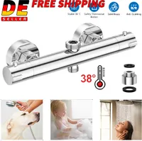 Thermostat Mischbatterie Duscharmatur Chrom Armatur Dusche Brause Bad Badezimmer
