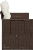 vidaXL Gartensofa mit Kissen 2-Sitzer Braun Poly Rattan