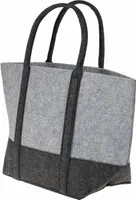 SIDCO Einkaufstache Filz Shopper Tasche große Filztasche Schultertasche grau