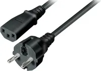 Transmedia Anschlusskabel; Schutzkontakt-Stecker - Kaltgeräte-Kupplung IEC 320 C13 2,0 m, N 5-2