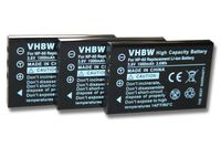 vhbw 3x Akku kompatibel mit GoBandit GPS HD Helmkamera, GPS HD Action Helmkamera Kamera (1000 mAh, 3,6 V, Li-Ion)
