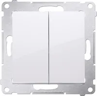 Kerzenschalter (Modul) 2x 1polig weiß mit Steckklemmen Simon 54 Premium Kontakt Simon DW5.01/11