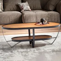 Couchtisch FineBuy Sofatisch 100 cm Massivholz Stauraum Wohnzimmertisch Tisch