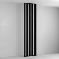 HEXIM Raumteiler Lamellenwand 275x58cm MDF Raumtrenner Trennwand - freistehende Holzlamellen Innendekoration - moderne Raumgestaltung Lamellen-Sichtschutz (Schwarz)