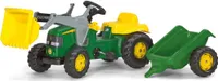 rolly toys Kid John Deere Trettraktor mit Schaufellader und Anhänger, Maße: 161x47x55 cm; 02 311 0