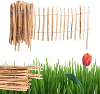 Ogrodzenia Wiklinowe Staketenzaun H:50 cm L:5m Lattenabstand 7-8 cm Gartenzaun Beetumrandung Haselnuss Holz Steckzaun Holzzaun Zaunelemente Rollzaun Rollboarder
