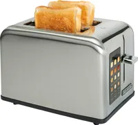 Bourgini - Digitaler Toaster - Toaster mit Touchscreen - Digitalanzeige - 6 Heizstufen - 2 extrabreite Brotschlitze