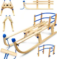 Faltbare Schlitten Holzschlitten mit Rückenlehne Gagadumi Arctis – Robuste und platzsparende Kinderschlitten für den Winter, ideal für Schneespaß