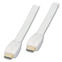 LINDY High-Speed-HDMI®-Kabel Flachkabel weiß 5m 41164