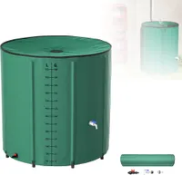 LZQ 750 litrový skladací sud na dažďovú vodu 500D PVC sud na dažďovú vodu sud na dažďovú vodu nádrž na vodu nádrž na dažďovú vodu s vypúšťacím kohútikom a stupnicou, zelená