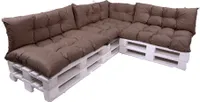 Palettenkissen 7er-set | sitzkissen 120x80 + rückenkissen 120x40cm | palettenkissen auflagen | paletten kissen | palettenkissen set outdoor Braun