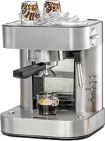 Espresso Maschine EKS 2010 ElPresso automatico, 19 Bar Pumpendruck, elektronische Bedienung, programmierbare Tassenfüllmengen, 2-Loch Siebträger, Edelstahl Filtereinsatz für 1 bzw. 2 Tassen