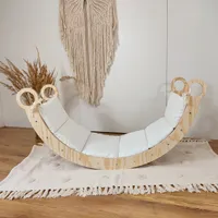Táhlo na lezení, houpačka oblouková, lezecký žebřík pro děti, prémiová dřevěná houpačka Montessori ze smrkové překližky 105 cm x 40 cm x 50 cm