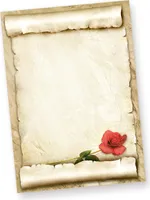 Tatmotive Schönes Briefpapier ROTE ROSE (50 Blatt) für romantische Liebesbriefe