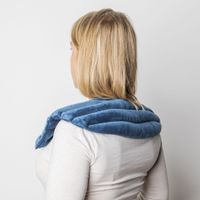 Nacken Wärmekissen blau - 42 x 30 cm - Körnerkissen Schulterwärmer Nackenwärmer Nierenwärmer Rückenwärmer für die Mikrowelle