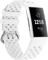 INF Weißes Silikon-Uhrenarmband für Fitbit Charge 3 - Groß