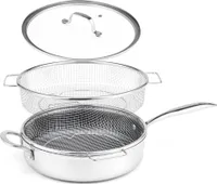 LIVINGTON Titan Pan Pfanne 28cm - Edelstahl Hochrandpfanne
