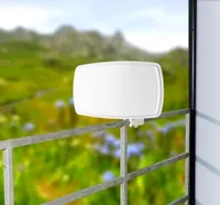 esoSAT digitale Satelliten Flachantenne FA-320.HD mit digitalem Twin-LNB SAT Parabolantenne, Sat Schüssel, Satellitenschüssel, Empfänger, HD Antenne für 2 Parteien, für Balkon, Garten, Terrasse