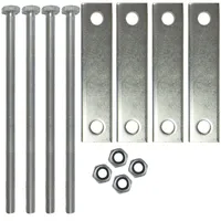 Trucky Montagematerial 2 für Truckbox Werkzeugkiste Anhängerbox Deichselbox, Montage Set mit Stahlplatten, Schrauben und Muttern, aus Aluminium