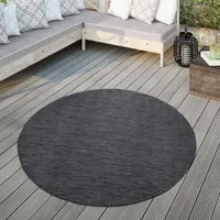 TT Home Teppich Für Outdoor Küchenteppich Balkon Terrasse Unifarbenes Design Modern Größe 160 cm Rund