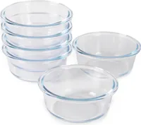 HGMD Backofengeschirr-Set - 6 Stück - 370ML - Glas - Rund - Backofengeschirr 1 Person - Spülmaschinenfest